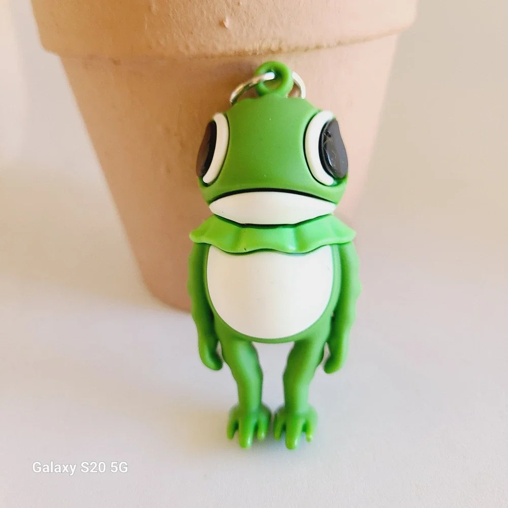 Cute Green Frog Keychain Charms for Kids Backpacks‎ Bags Keys